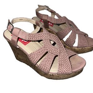 POP Women's Seri Blush Cork Wedge Platform Sandals - Size 8.5 M
